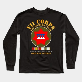 VII Corps - The Jayhawk Corps - SSI w COLD WAR SVC X 300 Long Sleeve T-Shirt